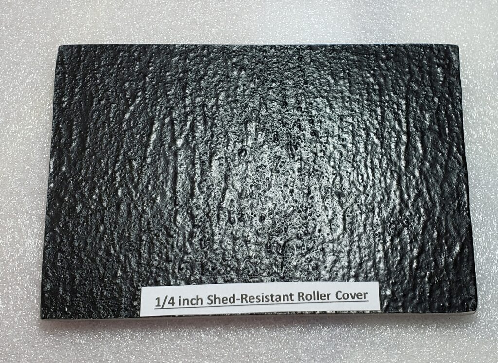 Quarter-inch shed-resistant lint-free roller cover finish texture on AG603X epoxy bed liner sample