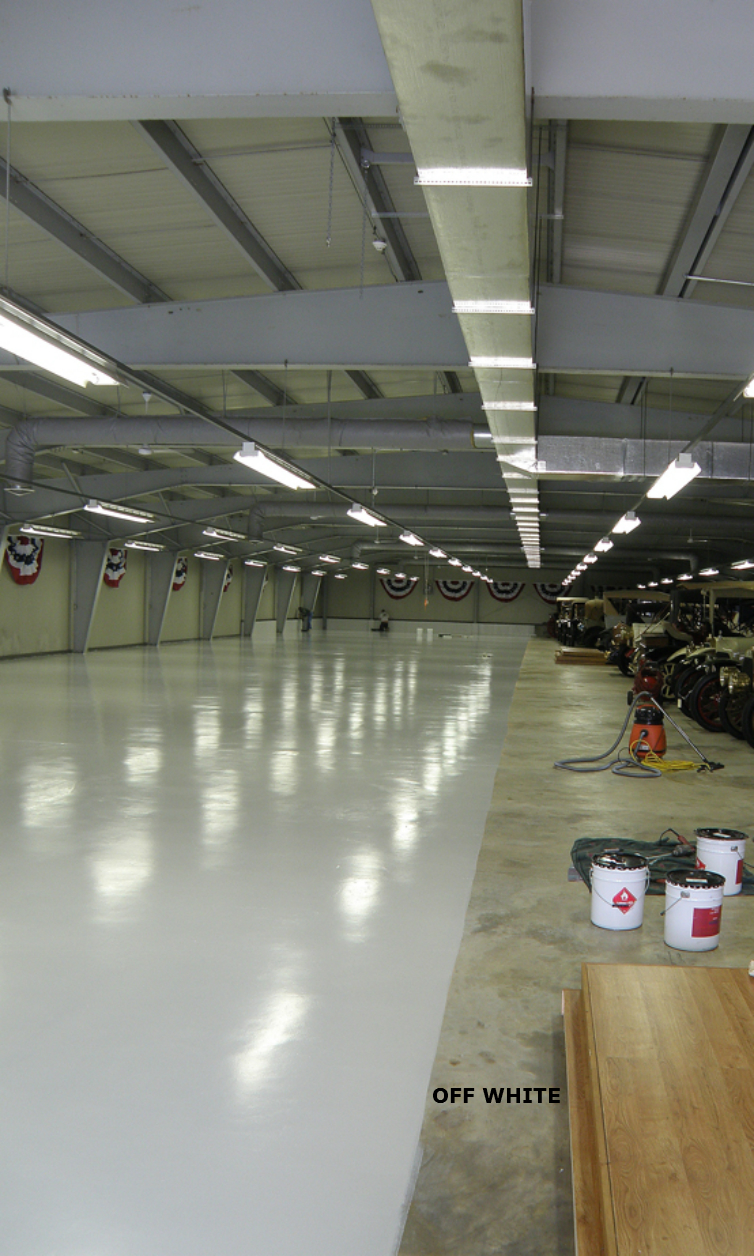 Museum concrete floor before commercial epoxy coating
