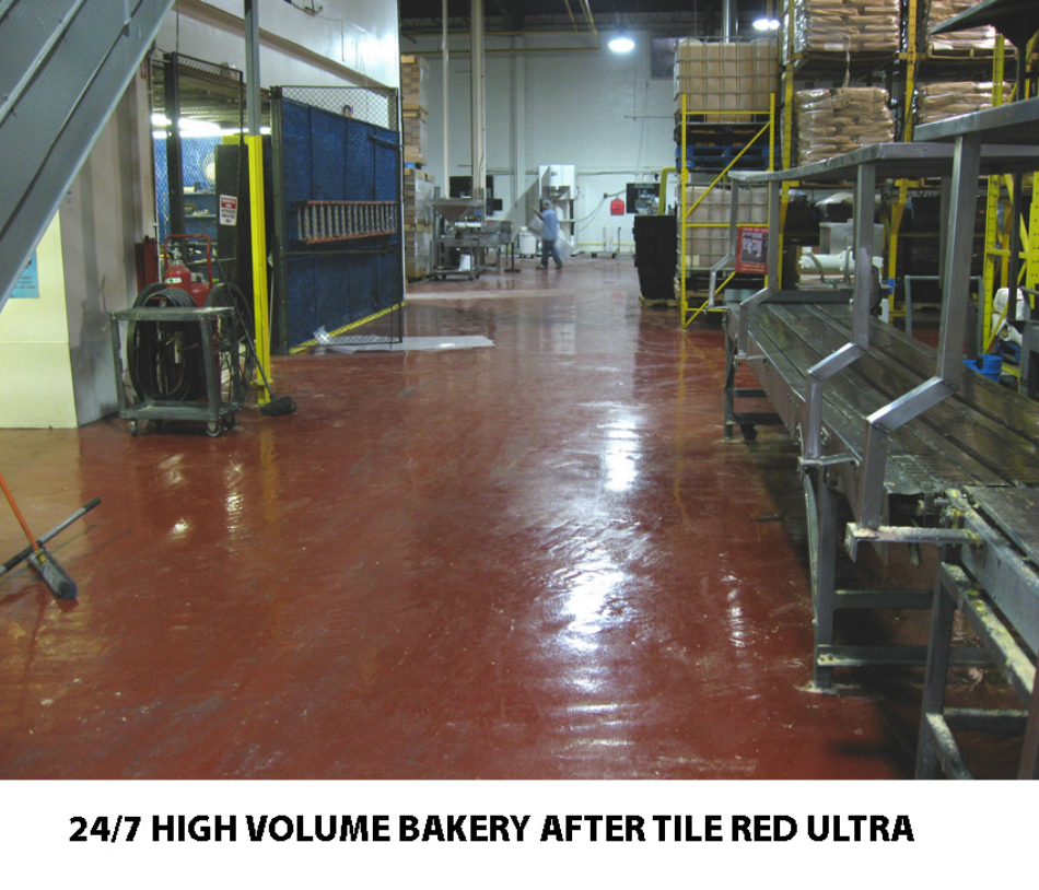 Seamless sanitary ArmorGarage industrial coating in a bakery